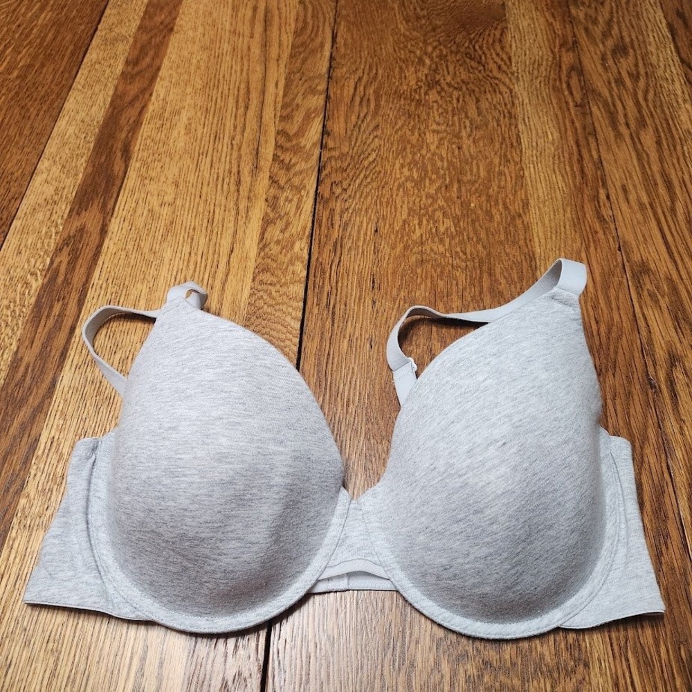 Auden Heather Grey Cotton Lightly Lined Demi Underwire Bra 40D F00315139